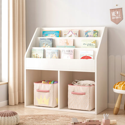 Raft pentru cărți și reviste pentru copii – Dulap pentru jucării tip bibliotecă, independent, 80 cm.