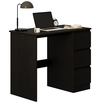 Birou de calculator modern, negru, tip loft, cu sertare pentru tineri
