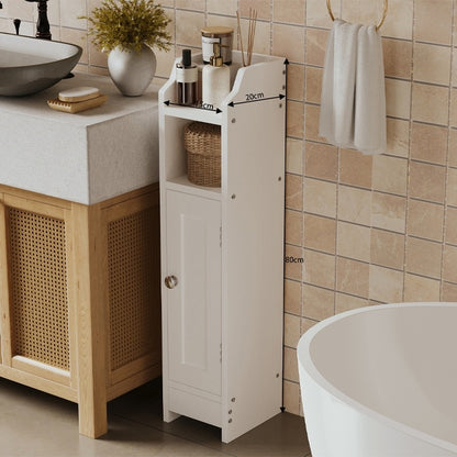 Dulap de baie – Alb – 80 cm – 4 Rafturi – Stil Loft/Modern