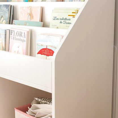 Raft pentru cărți și reviste pentru copii – Dulap pentru jucării tip bibliotecă, independent, 80 cm.