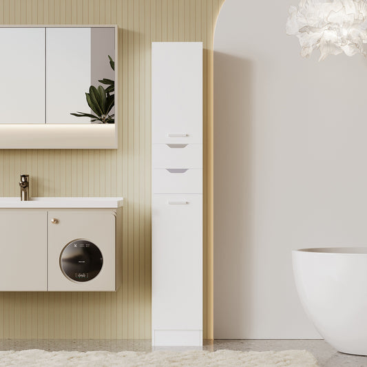 Dulap de baie din lemn alb, unitate de etaj, practic, spațios, stil Loft, 180cm