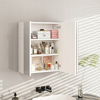 Dulap de baie suspendat cu oglindă în trei părți, montabil pe perete, în stil loft modern