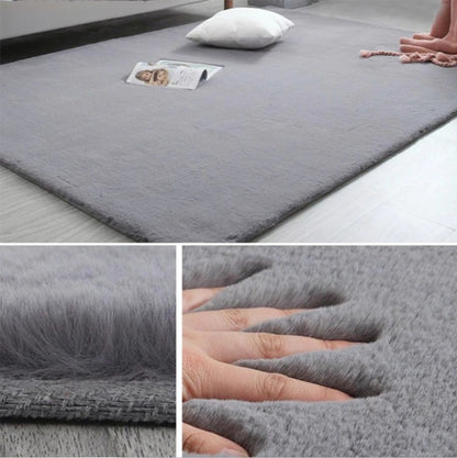 Covor moale din pluș, gri deschis