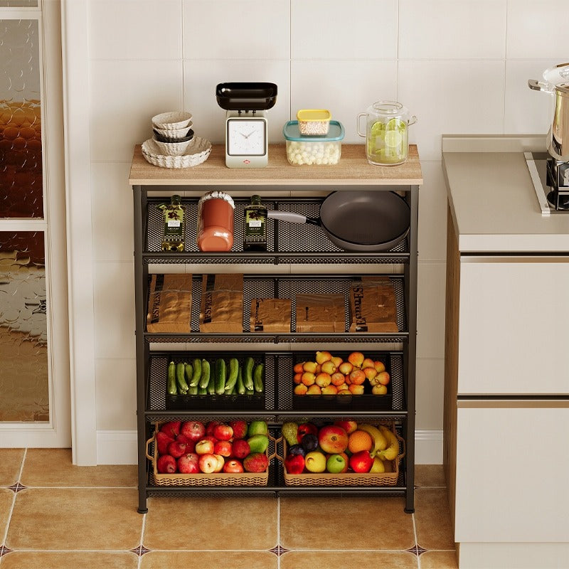 Raft industrial din lemn maro deschis, în stil retro, pentru bucătărie, 75 cm