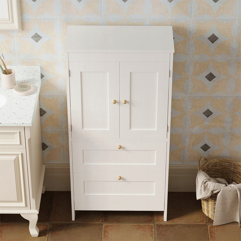 Raft de baie independent cu 2 sertare și uși, alb, stil Loft, 120 cm
