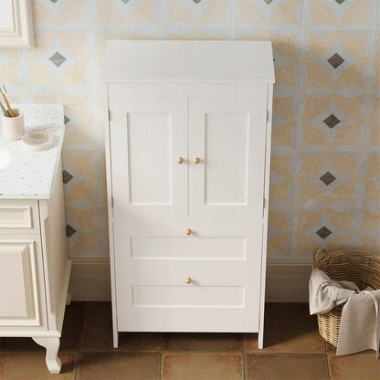 Raft de baie independent cu 2 sertare și uși, alb, stil Loft, 120 cm