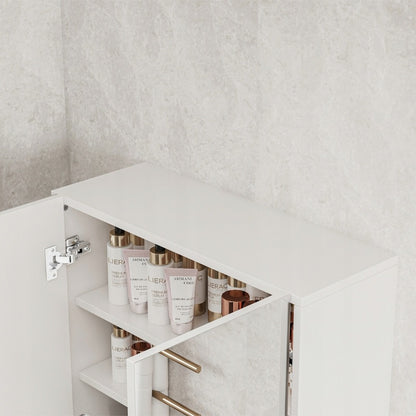 Dulap de baie cu oglindă de perete 60x60x22 cm - 2 uși, alb, design modern