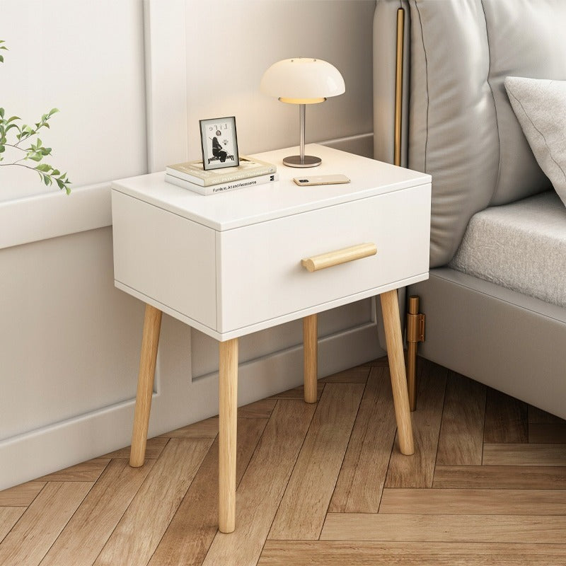 Noptieră albă cu sertar Scandinav loft dormitor glamour