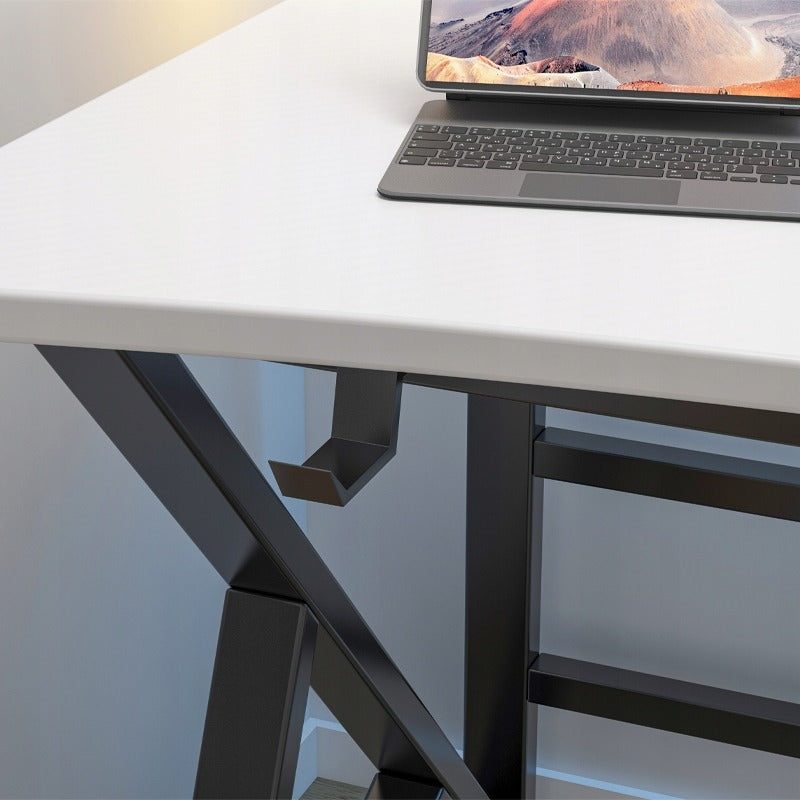 Birou alb modern pentru jocuri, pentru gameri, în stil loft, mare, 120 cm