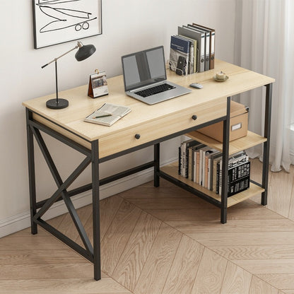 Masă pentru calculator - stejar deschis, stil scandinav clasic, 120 cm