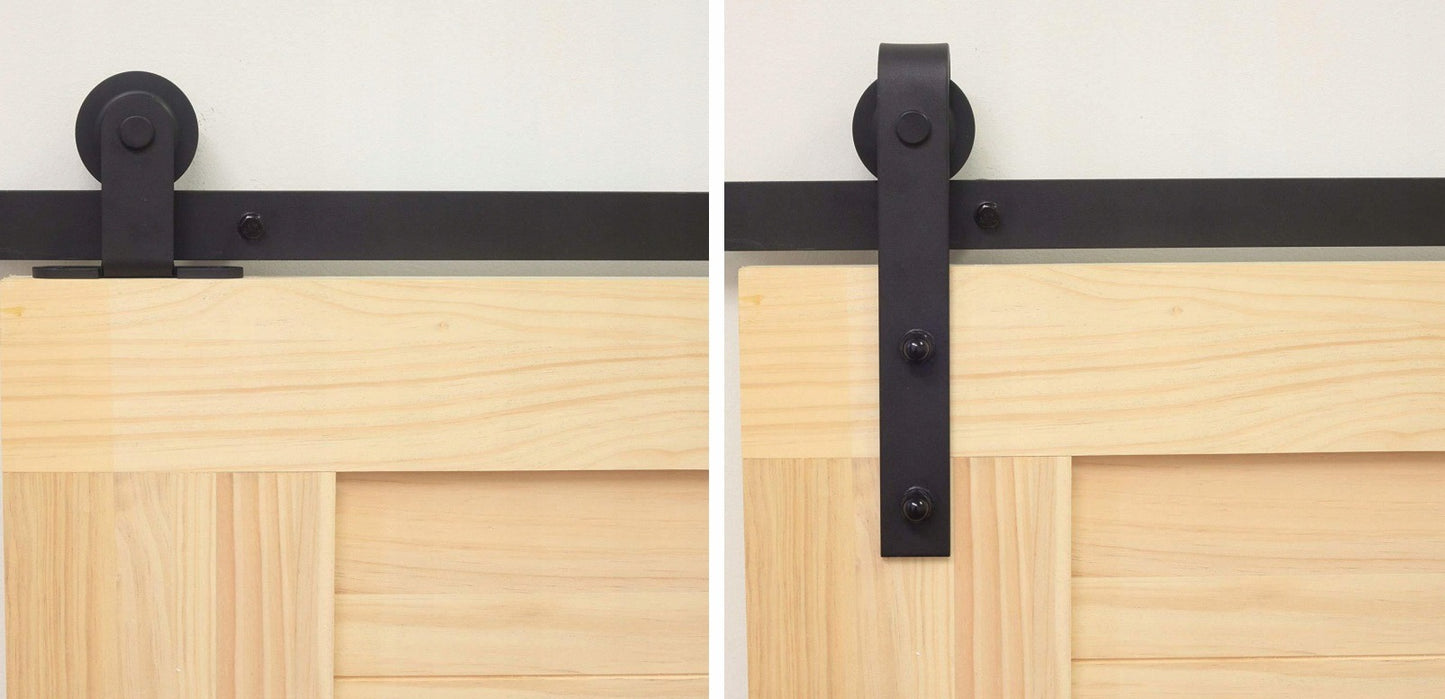 Sistem de uși glisante tip hambar, set de feronerie retro pentru uși glisante de 2 m