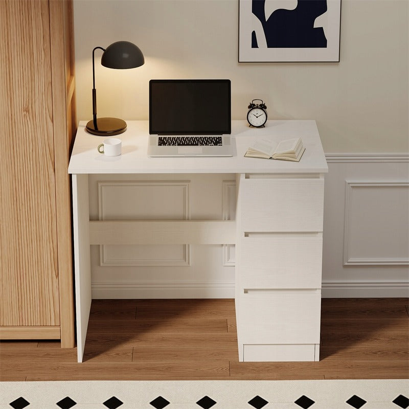 Birou pentru computer, alb, modern, cu sertare, stil loft, 90 cm