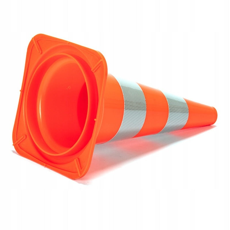 Cone de trafic, stâlp de avertizare reflectorizant, moale, PVC greu, 50 cm