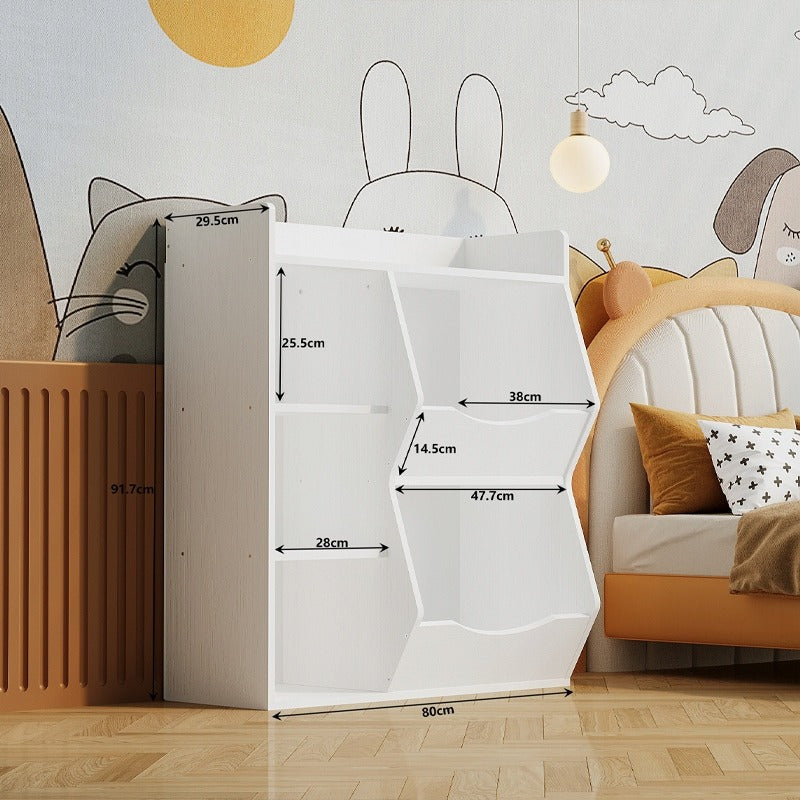 Raft, dulap, bibliotecă, dulap pentru jucării, cărți și ziare, 5 compartimente, stil loft
