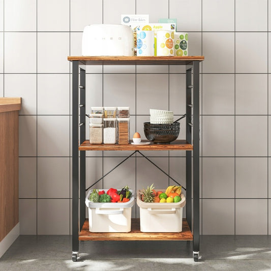 Dulap mobil pe roți, masă rustică pentru micul dejun, cărucior de bucătărie