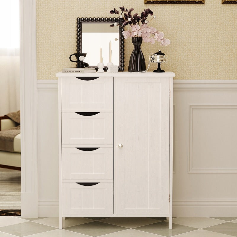 Dulap, bibliotecă, comodă, baie, hol, mansardă, 3 sertare, alb, înălțime 80 cm