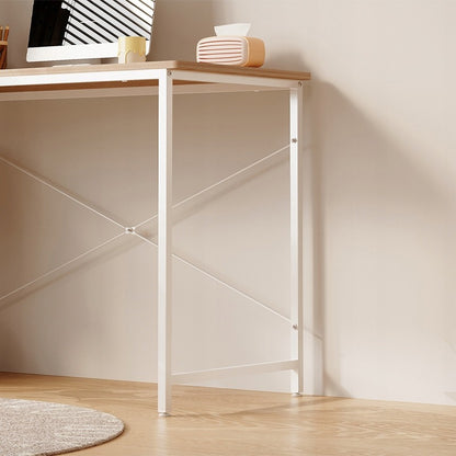 Birou pentru tineri cu bibliotecă pentru computer, maro deschis, stil loft modern, 120 cm