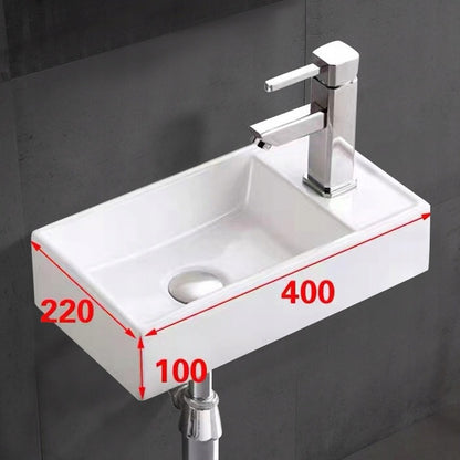 Chiuvetă dreptunghiulară din ceramică albă pentru blat, 40x22 cm