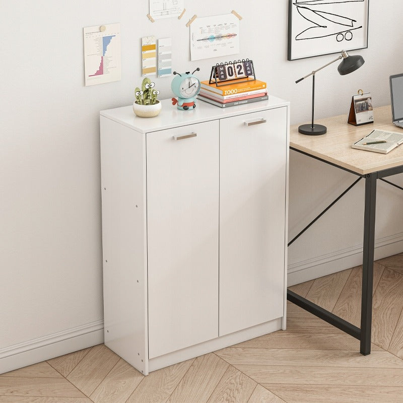 Birou loft 2 uși bibliotecă cu rafturi spațioase independent alb 108 cm