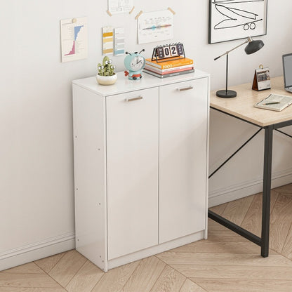 Birou loft 2 uși bibliotecă cu rafturi spațioase independent alb 108 cm