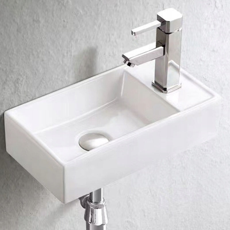 Chiuvetă dreptunghiulară din ceramică albă pentru blat, 40x22 cm