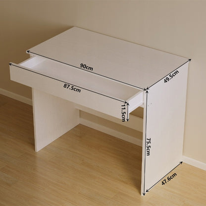 Birou Calculator Loft 90 cm – Alb pentru Tineret cu Sertar