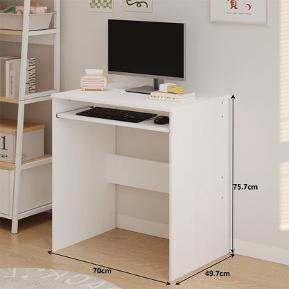 Birou pentru Calculator Alb 70 cm – Loft cu Poliță pentru Tastatură
