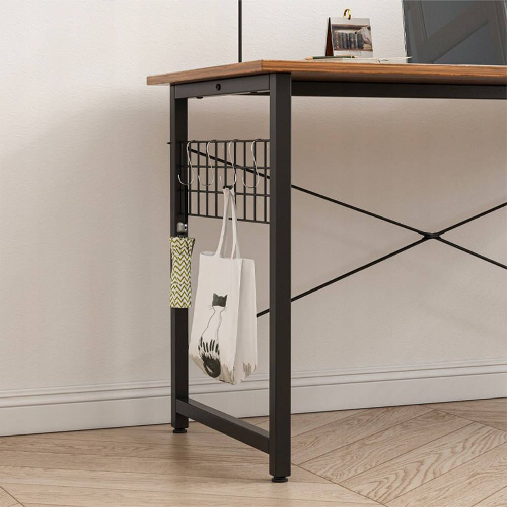 Birou de birou în stil loft, culoare maro rustic - 100x50x70 cm, cadru metalic