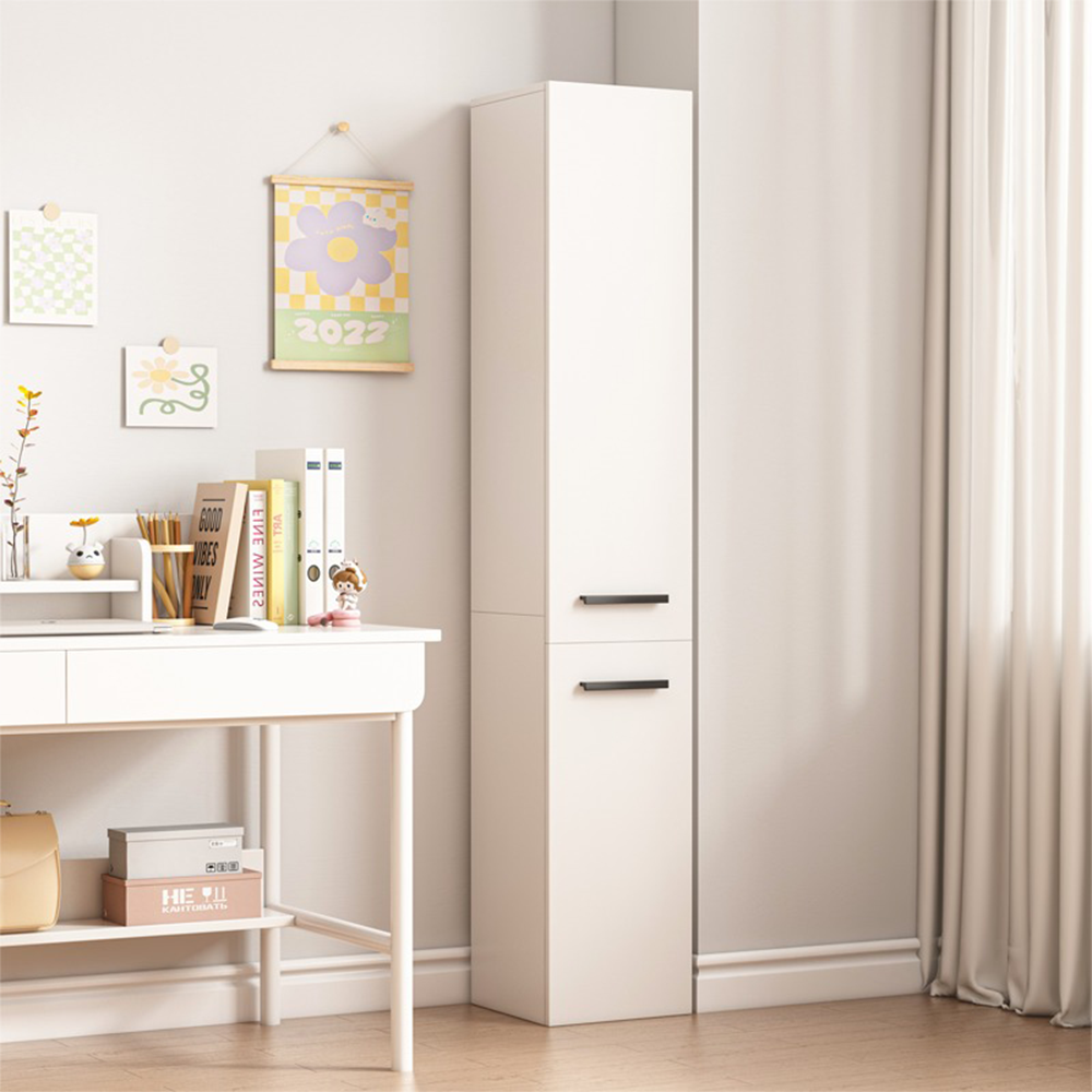 Dulap cu coloană alb în stil loft modern cu 2 uși - 174 × 31 × 30 cm