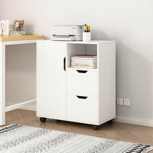 Dulap de imprimare alb - 60x70x35 cm - multifuncțional, modern cu 3 rafturi