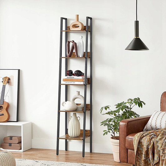 Bibliotecă în stil industrial cu cadru metalic - 170x33.8x30 cm, stil modern