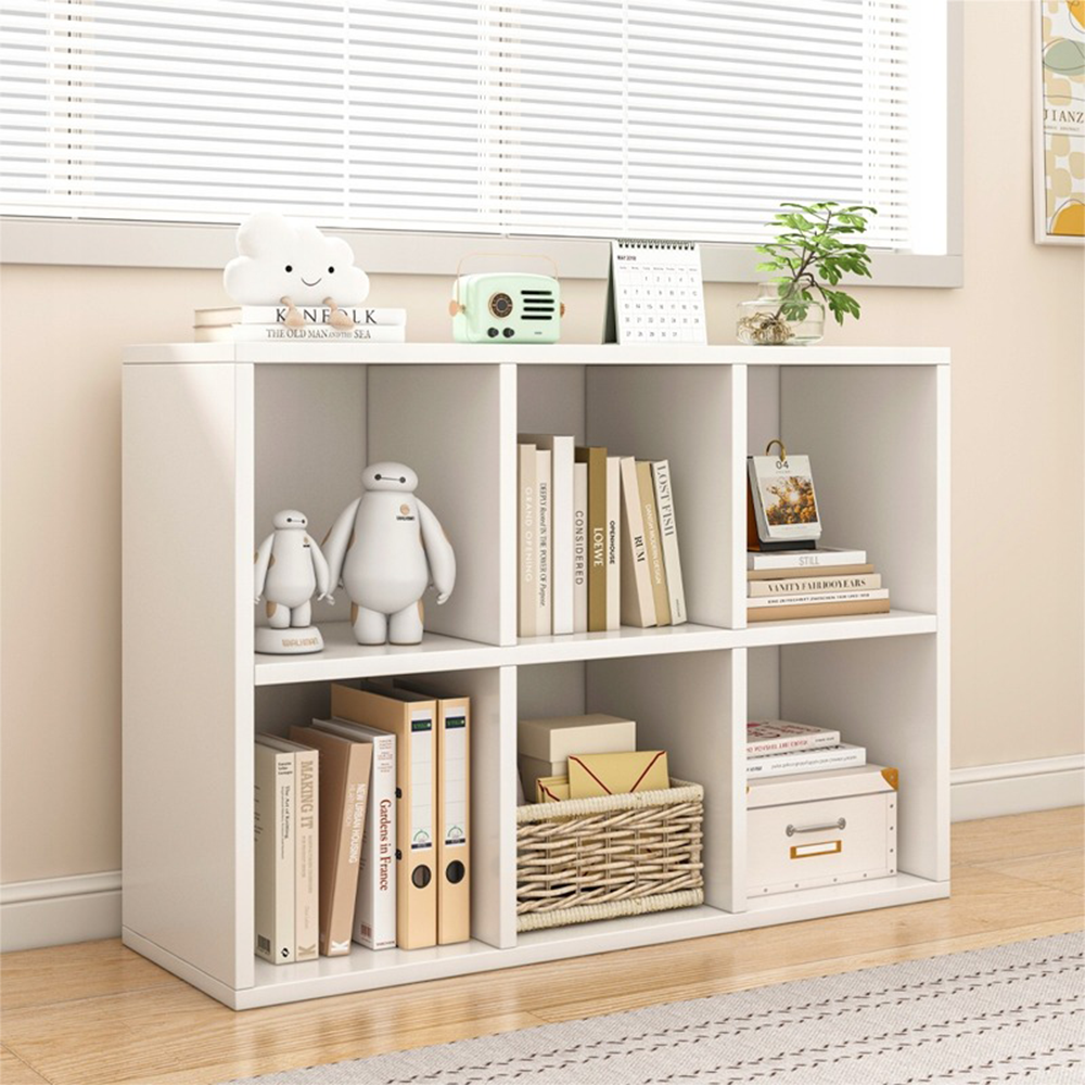 Alb KALAX 2x3 bibliotecă deschisă - raft modern de depozitare din MDF, 90x30x60 cm