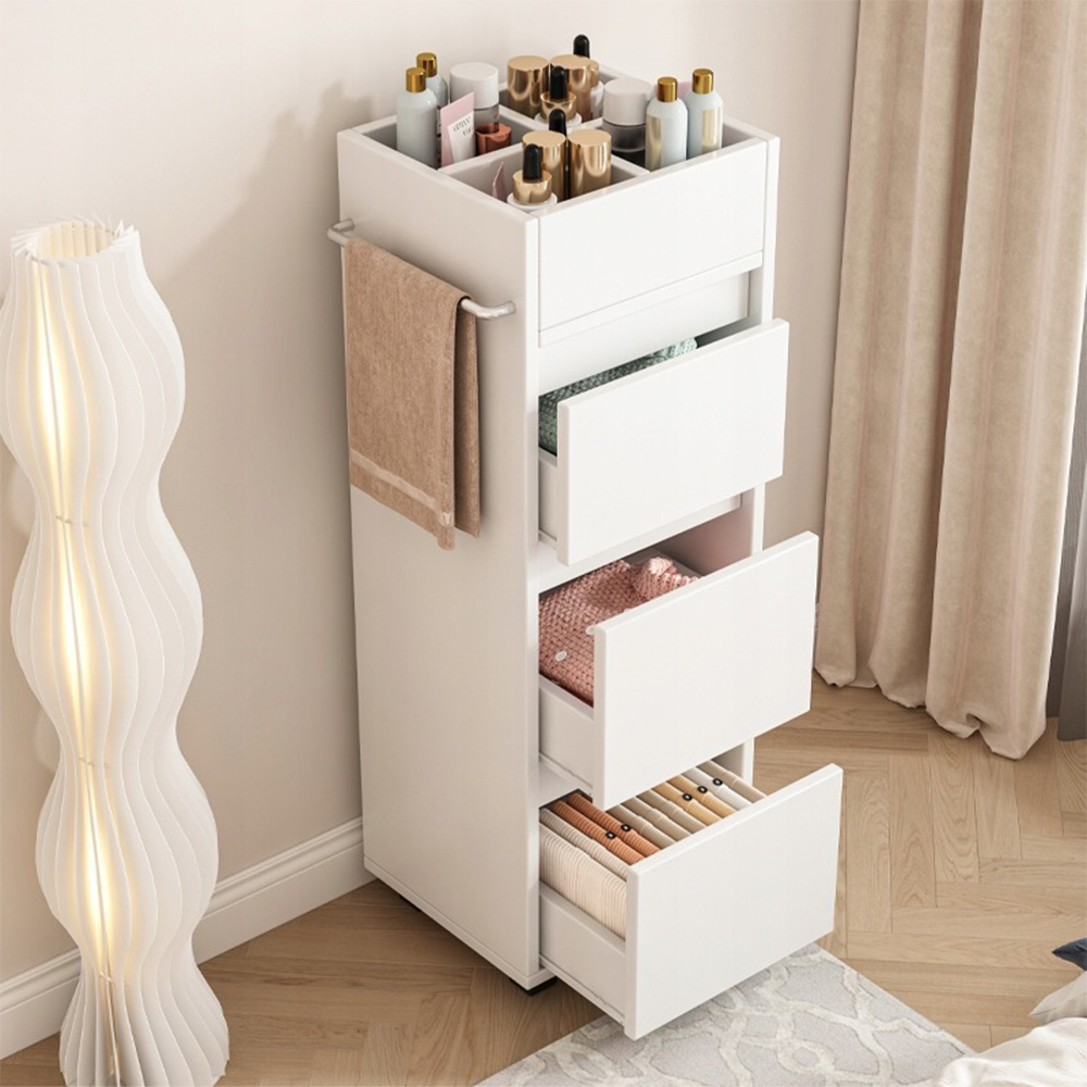 Dulap de baie alb cu rafturi și ușă - 33x30x90 cm