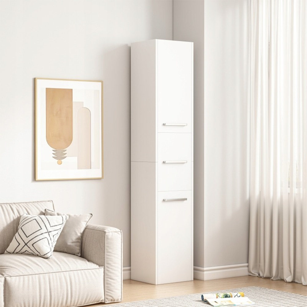 Dulap alb vertical cu 3 compartimente 170x30x30 cm - design modern și funcțional