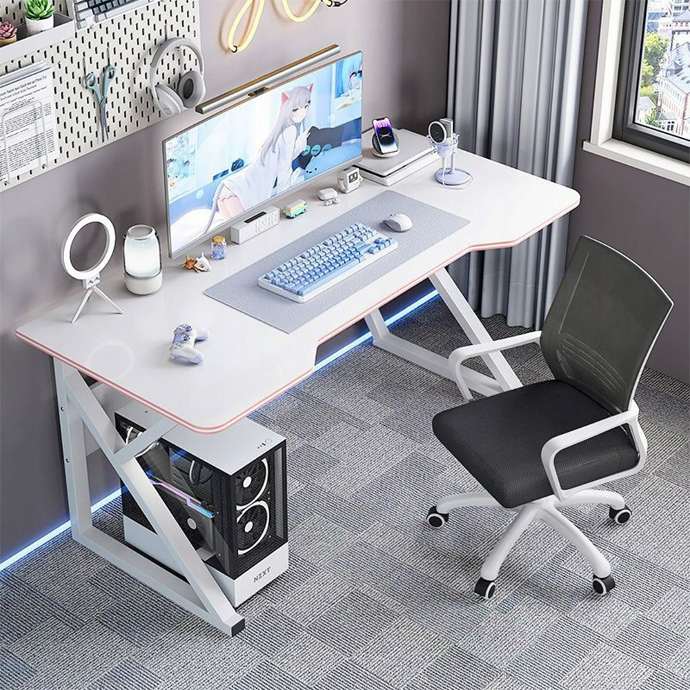 Birou de gaming alb 120x60x73 cm - Design ergonomic și stil modern pentru jucătorii exigenți