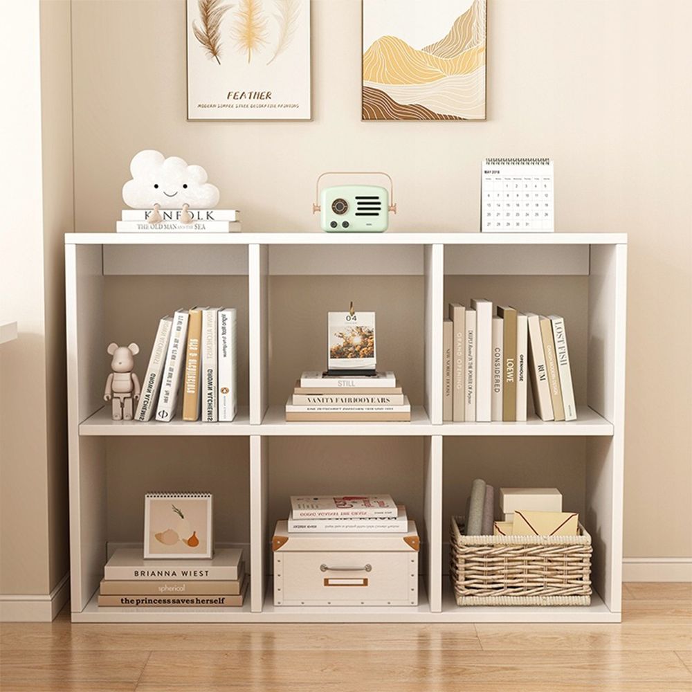 Bibliotecă albă cu 6 rafturi 100x67 cm - design modern și funcțional pentru orice cameră