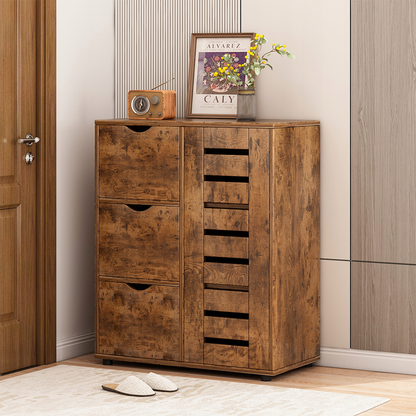 Dulap modern cu 4 sertare - 60x30x80 cm | Design cu lamele pentru interioare elegante