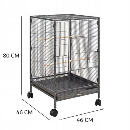 Cușcă metalică pentru păsări exotice, volieră pentru papagali și canari, 80 cm