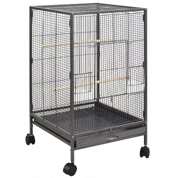 Cușcă metalică pentru păsări exotice, volieră pentru papagali și canari, 80 cm