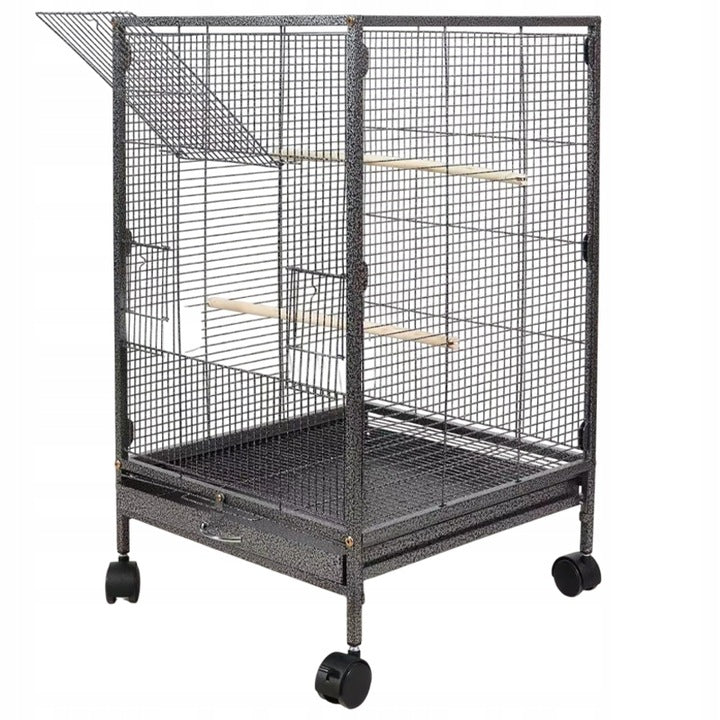 Cușcă metalică pentru păsări exotice, volieră pentru papagali și canari, 80 cm