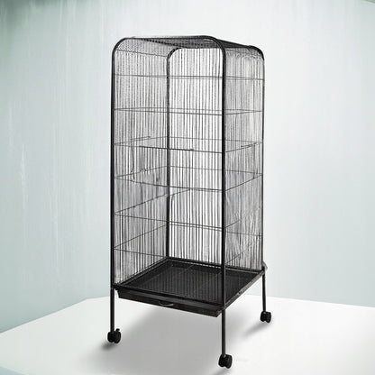 Cușcă mare pentru păsări pe roți, pentru papagali, canari și păsări exotice
