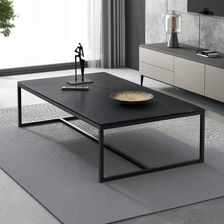 Masă de cafea modernă dreptunghiulară 120 cm negru industrial loft