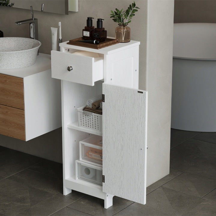 Dulap Coloană pentru Baie Alb 87 cm – Loft cu Sertar și Polițe