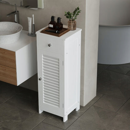 Dulap Coloană pentru Baie Alb 87 cm – Loft cu Sertar și Polițe