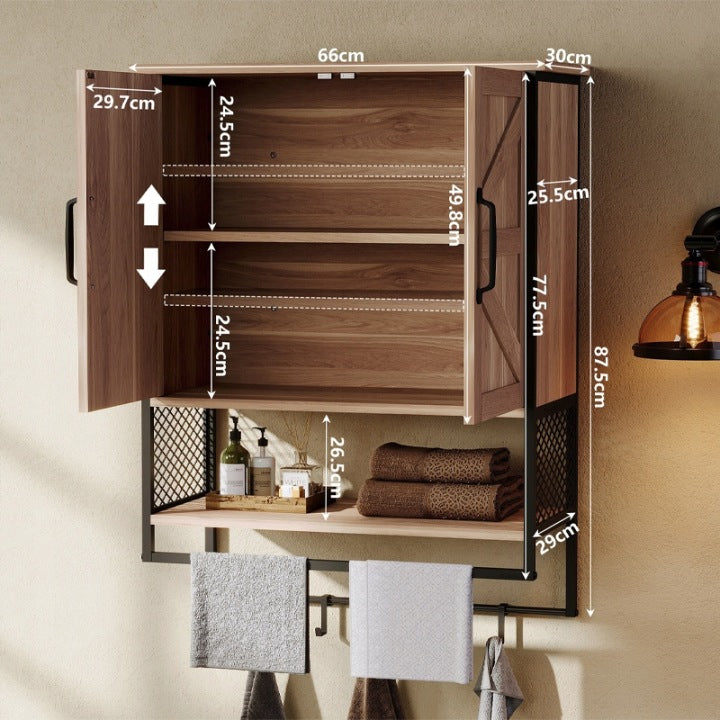 Dulap Suspendat pentru Baie Loft – Rustic cu Suport 66 cm