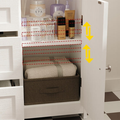 Dulap pentru Baie Alb cu 3 Sertare – Dulap Loft de Podea 60 cm