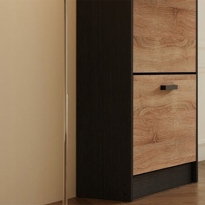Dulap de pantofi maro deschis pentru hol, modern, cu 3 rafturi, rabatabil, independent