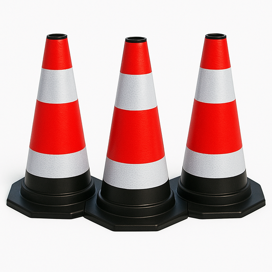 Set de 3 conuri de trafic reflectorizante flexibile de 40 cm - Delimitare sigură a traficului și a zonei de lucru