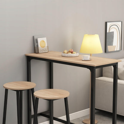 Set bar: masă de bucătărie + 2 scaune de bar, stil industrial modern loft