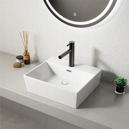 Chiuvetă ceramică dreptunghiulară albă pentru blat, mare, 41 x 36 cm